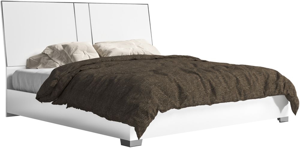 Product photograph of Status Bianca Night White Italian Bed from Choice Furniture Superstore.